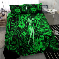 Hawaii Hula Girl Bedding Set Polynesian Pattern Green Version LT01 - Polynesian Pride