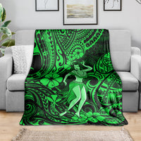 Hawaii Hula Girl Blanket Polynesian Pattern Green Version LT01 - Polynesian Pride