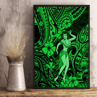 Hawaii Hula Girl Canvas Wall Art Polynesian Pattern Green Version LT01 - Polynesian Pride