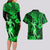 Hawaii Hula Girl Couples Matching Long Sleeve Bodycon Dress and Hawaiian Shirt Polynesian Pattern Green Version LT01 - Polynesian Pride