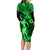 Hawaii Hula Girl Family Matching Long Sleeve Bodycon Dress and Hawaiian Shirt Polynesian Pattern Green Version LT01 - Polynesian Pride