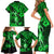 Hawaii Hula Girl Family Matching Short Sleeve Bodycon Dress and Hawaiian Shirt Polynesian Pattern Green Version LT01 - Polynesian Pride