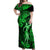 Hawaii Hula Girl Off Shoulder Maxi Dress Polynesian Pattern Green Version LT01 Women Green - Polynesian Pride