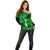 Hawaii Hula Girl Off Shoulder Sweater Polynesian Pattern Green Version LT01 - Polynesian Pride