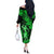 Hawaii Hula Girl Off The Shoulder Long Sleeve Dress Polynesian Pattern Green Version LT01 - Polynesian Pride