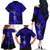 Hawaii Hula Girl Family Matching Off Shoulder Long Sleeve Dress and Hawaiian Shirt Polynesian Pattern Navy Blue Version LT01 - Polynesian Pride