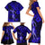 Hawaii Hula Girl Family Matching Short Sleeve Bodycon Dress and Hawaiian Shirt Polynesian Pattern Navy Blue Version LT01 - Polynesian Pride