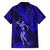 Hawaii Hula Girl Family Matching Short Sleeve Bodycon Dress and Hawaiian Shirt Polynesian Pattern Navy Blue Version LT01 - Polynesian Pride