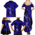 Hawaii Hula Girl Family Matching Summer Maxi Dress and Hawaiian Shirt Polynesian Pattern Navy Blue Version LT01 - Polynesian Pride