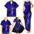 Hawaii Hula Girl Family Matching Tank Maxi Dress and Hawaiian Shirt Polynesian Pattern Navy Blue Version LT01 - Polynesian Pride