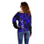 Hawaii Hula Girl Off Shoulder Sweater Polynesian Pattern Navy Blue Version LT01 - Polynesian Pride