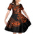 Hawaii Hula Girl Family Matching Long Sleeve Bodycon Dress and Hawaiian Shirt Polynesian Pattern Orange Version LT01 Daughter's Dress Orange - Polynesian Pride