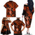 Hawaii Hula Girl Family Matching Off Shoulder Long Sleeve Dress and Hawaiian Shirt Polynesian Pattern Orange Version LT01 - Polynesian Pride