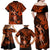 Hawaii Hula Girl Family Matching Off Shoulder Maxi Dress and Hawaiian Shirt Polynesian Pattern Orange Version LT01 - Polynesian Pride