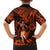 Hawaii Hula Girl Family Matching Short Sleeve Bodycon Dress and Hawaiian Shirt Polynesian Pattern Orange Version LT01 - Polynesian Pride