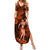 Hawaii Hula Girl Family Matching Summer Maxi Dress and Hawaiian Shirt Polynesian Pattern Orange Version LT01 Mom's Dress Orange - Polynesian Pride