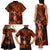 Hawaii Hula Girl Family Matching Tank Maxi Dress and Hawaiian Shirt Polynesian Pattern Orange Version LT01 - Polynesian Pride