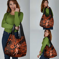 Hawaii Hula Girl Grocery Bag Polynesian Pattern Orange Version