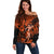 Hawaii Hula Girl Off Shoulder Sweater Polynesian Pattern Orange Version LT01 Women Orange - Polynesian Pride