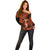 Hawaii Hula Girl Off Shoulder Sweater Polynesian Pattern Orange Version LT01 - Polynesian Pride