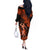 Hawaii Hula Girl Off The Shoulder Long Sleeve Dress Polynesian Pattern Orange Version LT01 - Polynesian Pride