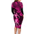 Hawaii Hula Girl Family Matching Long Sleeve Bodycon Dress and Hawaiian Shirt Polynesian Pattern Pink Version LT01 - Polynesian Pride