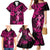 Hawaii Hula Girl Family Matching Mermaid Dress and Hawaiian Shirt Polynesian Pattern Pink Version LT01 - Polynesian Pride