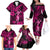 Hawaii Hula Girl Family Matching Off Shoulder Long Sleeve Dress and Hawaiian Shirt Polynesian Pattern Pink Version LT01 - Polynesian Pride