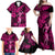 Hawaii Hula Girl Family Matching Off Shoulder Maxi Dress and Hawaiian Shirt Polynesian Pattern Pink Version LT01 - Polynesian Pride