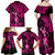 Hawaii Hula Girl Family Matching Off Shoulder Maxi Dress and Hawaiian Shirt Polynesian Pattern Pink Version LT01 - Polynesian Pride