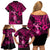 Hawaii Hula Girl Family Matching Off Shoulder Short Dress and Hawaiian Shirt Polynesian Pattern Pink Version LT01 - Polynesian Pride