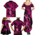 Hawaii Hula Girl Family Matching Summer Maxi Dress and Hawaiian Shirt Polynesian Pattern Pink Version LT01 - Polynesian Pride