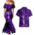 Hawaii Hula Girl Couples Matching Mermaid Dress and Hawaiian Shirt Hibiscus Hawaii Tribal Tattoo Purple Version LT01 - Polynesian Pride