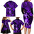 Hawaii Hula Girl Family Matching Long Sleeve Bodycon Dress and Hawaiian Shirt Hibiscus Hawaii Tribal Tattoo Purple Version LT01 - Polynesian Pride