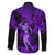 Hawaii Hula Girl Family Matching Long Sleeve Bodycon Dress and Hawaiian Shirt Hibiscus Hawaii Tribal Tattoo Purple Version LT01 - Polynesian Pride