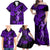 Hawaii Hula Girl Family Matching Off Shoulder Maxi Dress and Hawaiian Shirt Hibiscus Hawaii Tribal Tattoo Purple Version LT01 - Polynesian Pride