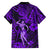 Hawaii Hula Girl Family Matching Off Shoulder Maxi Dress and Hawaiian Shirt Hibiscus Hawaii Tribal Tattoo Purple Version LT01 - Polynesian Pride