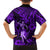 Hawaii Hula Girl Family Matching Off Shoulder Short Dress and Hawaiian Shirt Hibiscus Hawaii Tribal Tattoo Purple Version LT01 - Polynesian Pride