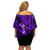 Hawaii Hula Girl Family Matching Off Shoulder Short Dress and Hawaiian Shirt Hibiscus Hawaii Tribal Tattoo Purple Version LT01 - Polynesian Pride