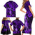 Hawaii Hula Girl Family Matching Short Sleeve Bodycon Dress and Hawaiian Shirt Hibiscus Hawaii Tribal Tattoo Purple Version LT01 - Polynesian Pride