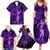 Hawaii Hula Girl Family Matching Summer Maxi Dress and Hawaiian Shirt Hibiscus Hawaii Tribal Tattoo Purple Version LT01 - Polynesian Pride