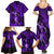 Hawaii Hula Girl Family Matching Summer Maxi Dress and Hawaiian Shirt Hibiscus Hawaii Tribal Tattoo Purple Version LT01 - Polynesian Pride