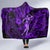 Hawaii Hula Girl Hooded Blanket Hibiscus Hawaii Tribal Tattoo Purple Version LT01 - Polynesian Pride