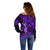 Hawaii Hula Girl Off Shoulder Sweater Hibiscus Hawaii Tribal Tattoo Purple Version LT01 - Polynesian Pride