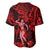 Hawaii Hula Girl Baseball Jersey Hibiscus Hawaii Tribal Tattoo Red Version LT01 - Polynesian Pride