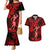 Hawaii Hula Girl Couples Matching Mermaid Dress and Hawaiian Shirt Hibiscus Hawaii Tribal Tattoo Red Version LT01 Red - Polynesian Pride