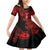 Hawaii Hula Girl Family Matching Mermaid Dress and Hawaiian Shirt Hibiscus Hawaii Tribal Tattoo Red Version LT01 Daughter's Dress Red - Polynesian Pride