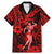 Hawaii Hula Girl Family Matching Mermaid Dress and Hawaiian Shirt Hibiscus Hawaii Tribal Tattoo Red Version LT01 Dad's Shirt - Short Sleeve Red - Polynesian Pride