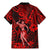 Hawaii Hula Girl Family Matching Mermaid Dress and Hawaiian Shirt Hibiscus Hawaii Tribal Tattoo Red Version LT01 - Polynesian Pride