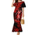 Hawaii Hula Girl Family Matching Mermaid Dress and Hawaiian Shirt Hibiscus Hawaii Tribal Tattoo Red Version LT01 Mom's Dress Red - Polynesian Pride